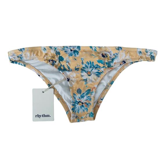 Free People Rhythm Oia Bloom Floral Watercolor Cheeky Bikini Bottoms Size Small - Picture 6 of 11